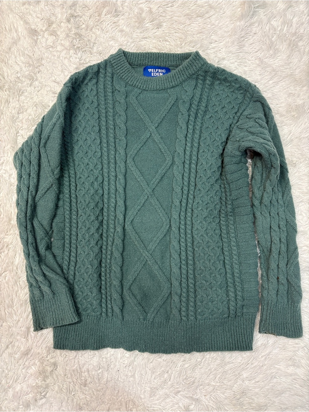 Aelfric Eden Cable Knit Sweater Green - Picture 2 of 5